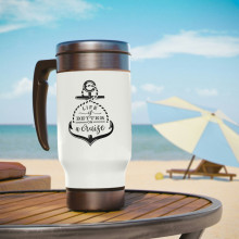 Life Is Better On A Cruise - Stainless Steel Travel Mug with Handle, 14oz