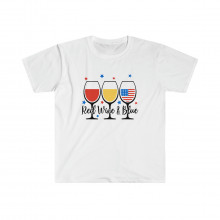 Red Wine & Blue -Unisex Softstyle T-Shirt